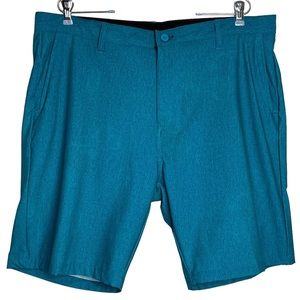 Burnside Hybrid Shorts Quick Dry Teal Blue Beach Casual Summer Vacation Size 38